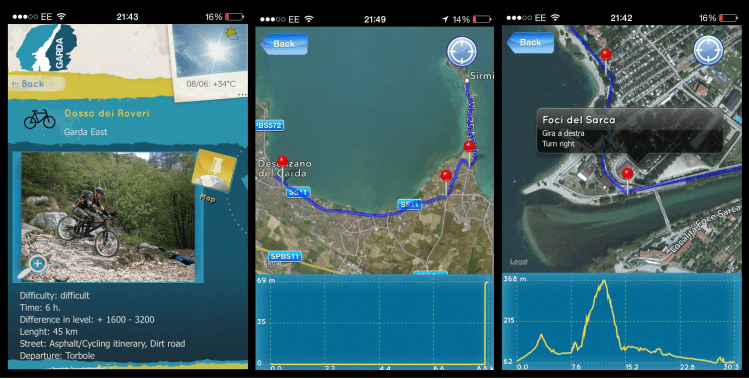 Garda, Lake Garda, Italy, Garda app, bike ride, bike hire,  bike route, bike path, route planner