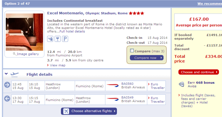 BA, British Airways, hotel, Rome, Italy, Flight, weekend